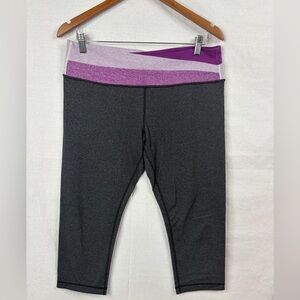 Lululemon Astro Wunder Under Crop size 12 Grey/Purple Pink waistband